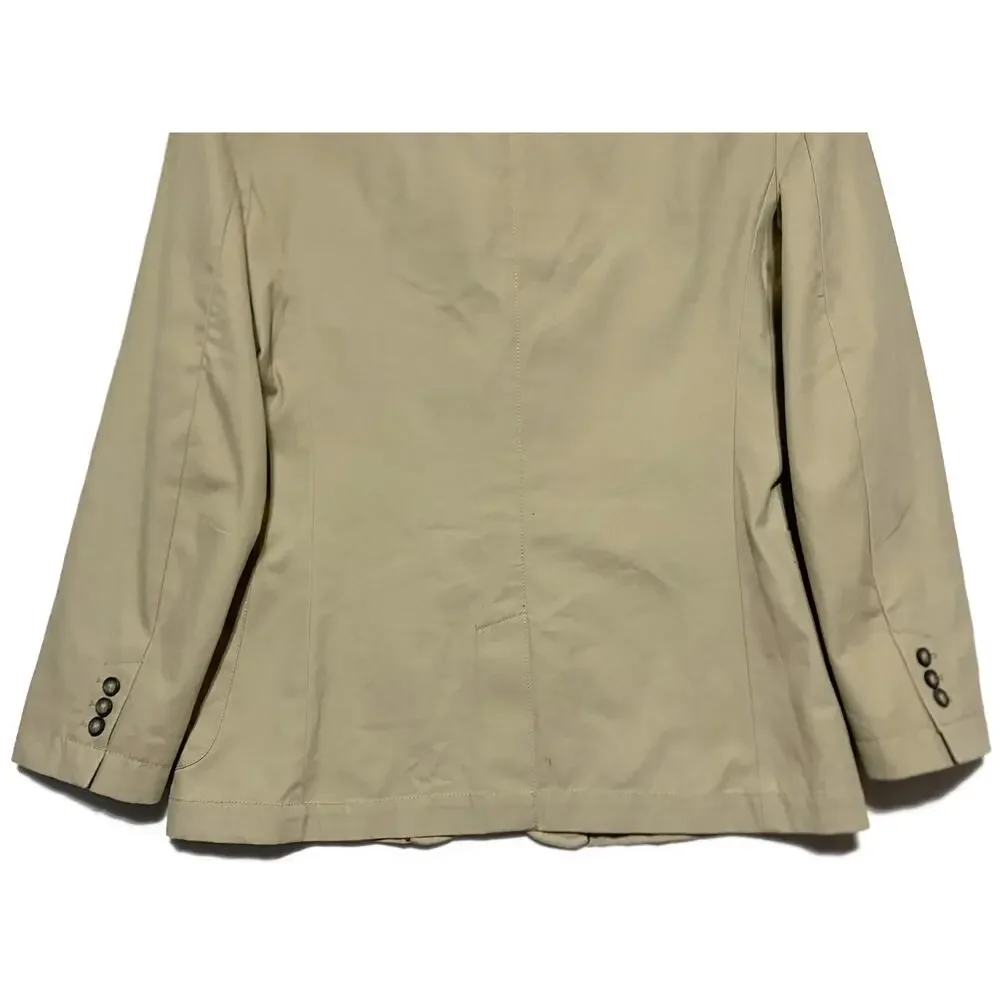 IZOD Men's Khaki Blazer Sport Coat Jacket Size Large Single Breasted Lt Brown